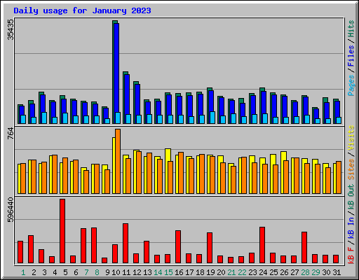 Daily usage for January 2023