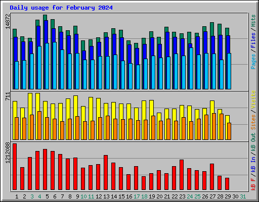 Daily usage for February 2024