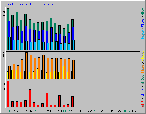 Daily usage for June 2025