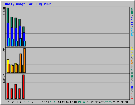 Daily usage for July 2025