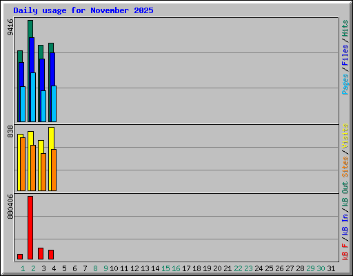 Daily usage for November 2025