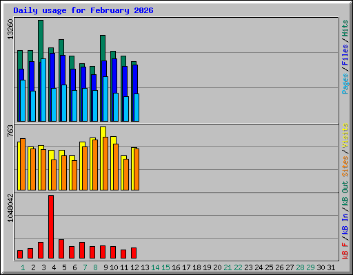 Daily usage for February 2026