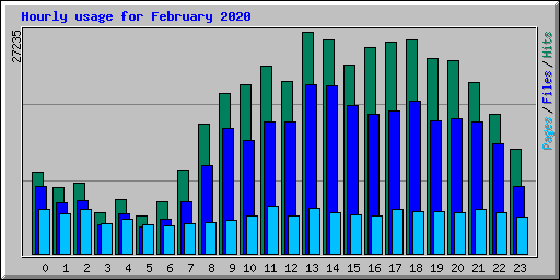 Hourly usage for February 2020