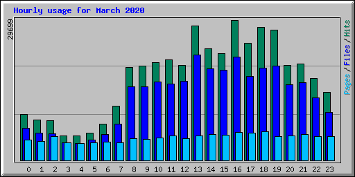 Hourly usage for March 2020