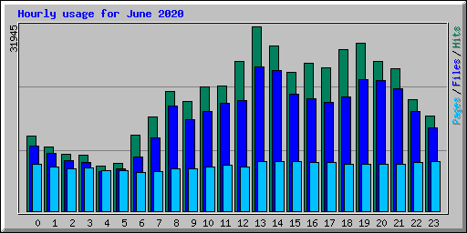 Hourly usage for June 2020