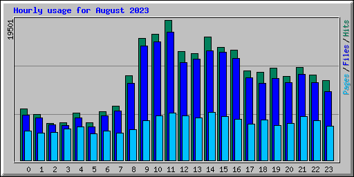 Hourly usage for August 2023