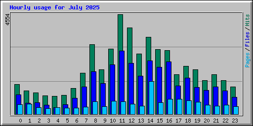 Hourly usage for July 2025